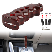 Load image into Gallery viewer, Brand New Universal Bride Dark Wood Slotted Pistol Grip Handle Manual Gear Shift Knob Shifter M8 M10 M12