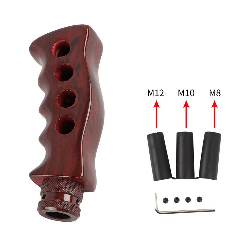 Brand New Universal Bride Dark Wood Slotted Pistol Grip Handle Manual Gear Shift Knob Shifter M8 M10 M12