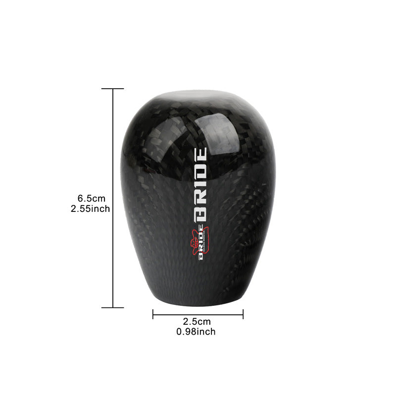 Brand New Universal Bride Black Real Carbon Fiber Manual Gear Stick Shift Knob Shifter M8 M10 M12