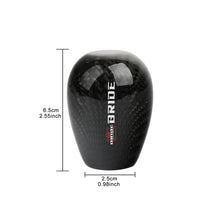 Load image into Gallery viewer, Brand New Universal Bride Black Real Carbon Fiber Manual Gear Stick Shift Knob Shifter M8 M10 M12