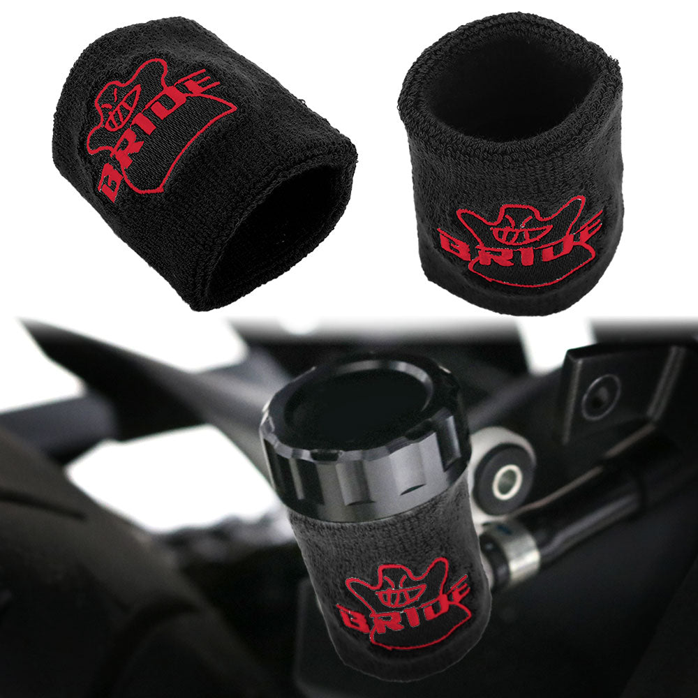 Brand New 2PCS Racing Bride Black Car Reservoir Tank Oil Cover Sock Racing Tank Sock