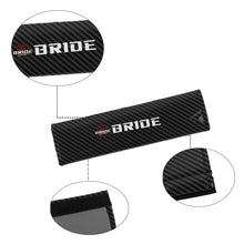 Load image into Gallery viewer, Brand New Universal 2PCS BRIDE Black Carbon Fiber Look Car Seat Belt Covers Shoulder Pad