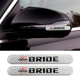 Brand New 2PCS Bride Real Carbon Fiber Silver Car Trunk Side Fenders Door Badge Scratch Guard Sticker