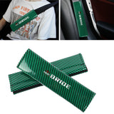 Brand New Universal 2PCS Bride Green Carbon Fiber Look Car Seat Belt Covers Shoulder Pad