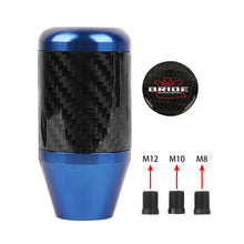 Load image into Gallery viewer, Brand New Universal Bride Blue Real Carbon Fiber Racing Gear Stick Shift Knob For MT Manual M12 M10 M8