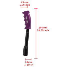 Brand New Bride Purple Aluminum Slotted Pistol Grip Handle Manuel Gear Stick Shift Knob M8 M10 M12 & Black Shifter Extender Extension