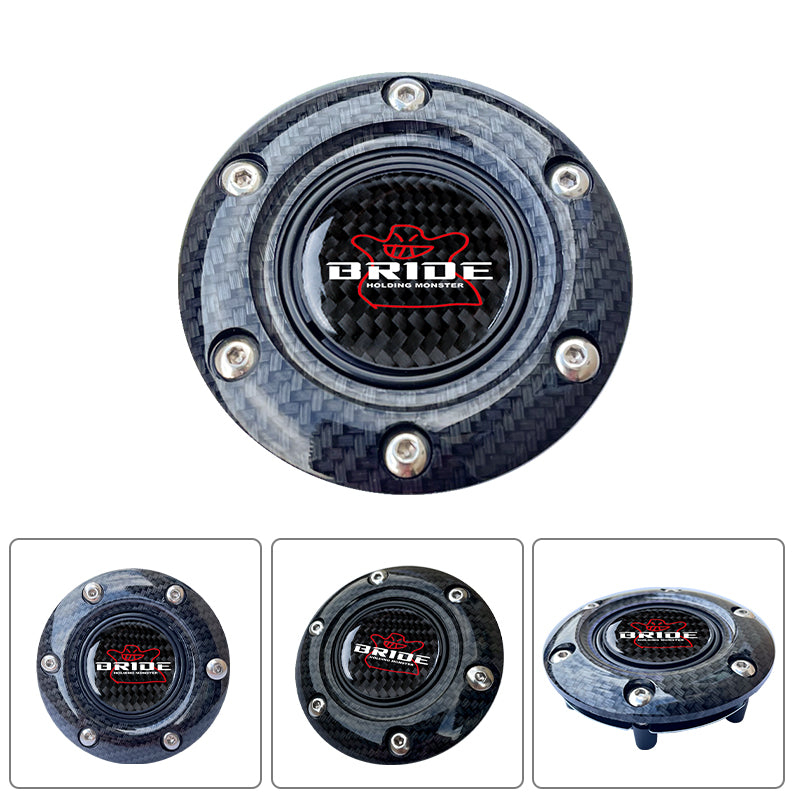 BRAND NEW JDM BRIDE UNIVERSAL CARBON FIBER CAR HORN BUTTON STEERING WHEEL CENTER CAP