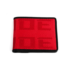 Load image into Gallery viewer, Brand New JDM XL Bride Red Custom Stitched Racing Fabric Bifold Wallet Leather Gradate Men