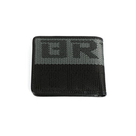 Brand New JDM XL Bride Grey/Black Custom Stitched Racing Fabric Bifold Wallet Leather Gradate Men