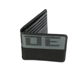 Brand New JDM XL Bride Grey/Black Custom Stitched Racing Fabric Bifold Wallet Leather Gradate Men