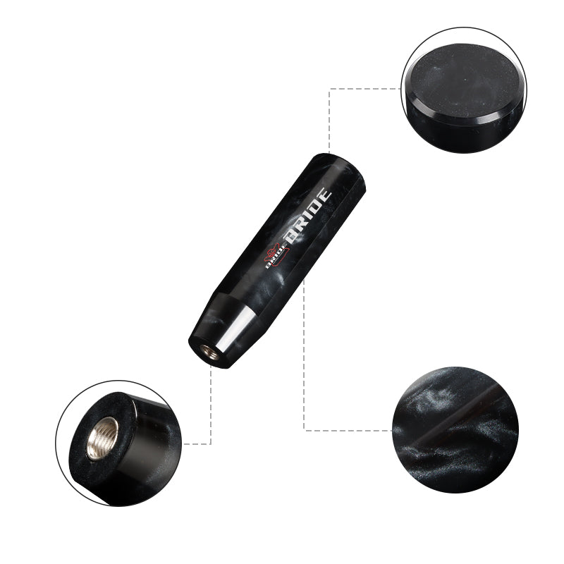Brand New Universal Bride Black Pearl Long Stick Manual Car Gear Shift Knob Shifter M8 M10 M12