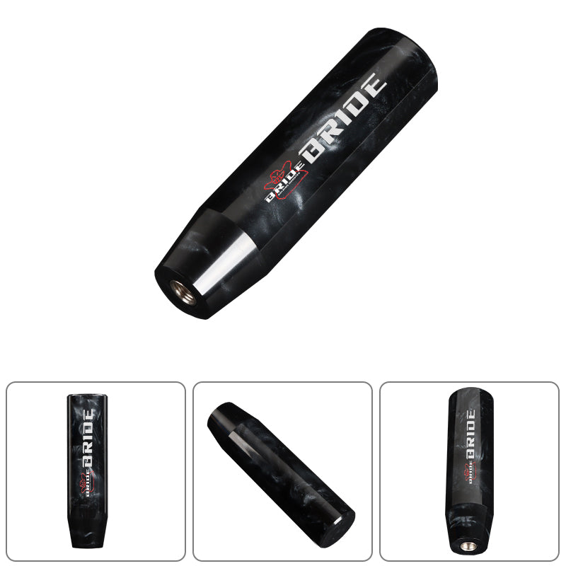Brand New Universal Bride Black Pearl Long Stick Manual Car Gear Shift Knob Shifter M8 M10 M12