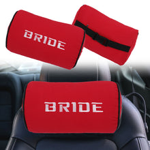 Load image into Gallery viewer, Brand New 1PCS JDM Bride Red Fabric Material Car Neck Headrest Pillow Fabric Racing Seat