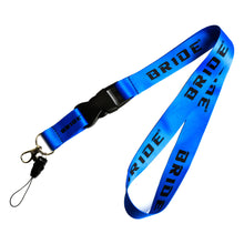 Load image into Gallery viewer, BRAND NEW Bride Racing Car Keychain Tag Rings Keychain JDM Drift Lanyard Blue
