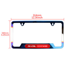 Load image into Gallery viewer, Brand New Universal 2PCS 5.0L COYOTE V8 Titanium Burnt Blue Metal License Plate Frame