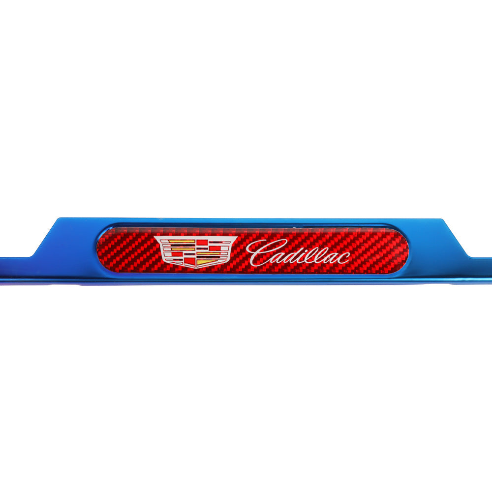 Brand New Universal 1PCS Cadillac Titanium Burnt Blue Metal License Plate Frame