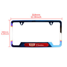 Load image into Gallery viewer, Brand New Universal 1PCS Cadillac Titanium Burnt Blue Metal License Plate Frame