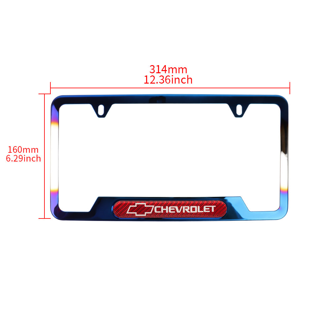 Brand New Universal 1PCS Chevrolet Titanium Burnt Blue Metal License Plate Frame