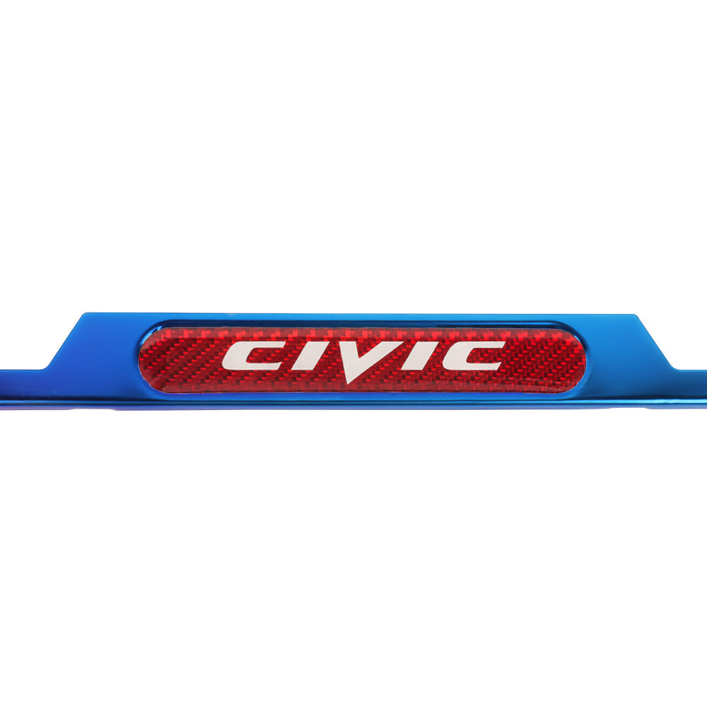Brand New Universal 1PCS Civic Titanium Burnt Blue Metal License Plate Frame