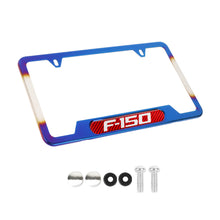 Load image into Gallery viewer, Brand New Universal 1PCS F-150 Titanium Burnt Blue Metal License Plate Frame