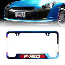 Load image into Gallery viewer, Brand New Universal 1PCS F-150 Titanium Burnt Blue Metal License Plate Frame