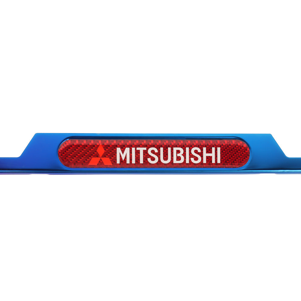 Brand New Universal 1PCS MITSUBISHI Titanium Burnt Blue Metal License Plate Frame