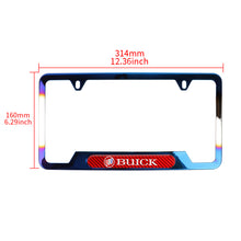 Load image into Gallery viewer, Brand New Universal 2PCS Buick Titanium Burnt Blue Metal License Plate Frame