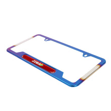 Load image into Gallery viewer, Brand New Universal 2PCS JDM BEGINNER LEAF Titanium Burnt Blue Metal License Plate Frame