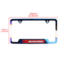 Load image into Gallery viewer, Brand New Universal 2PCS MAZDASPEED Titanium Burnt Blue Metal License Plate Frame