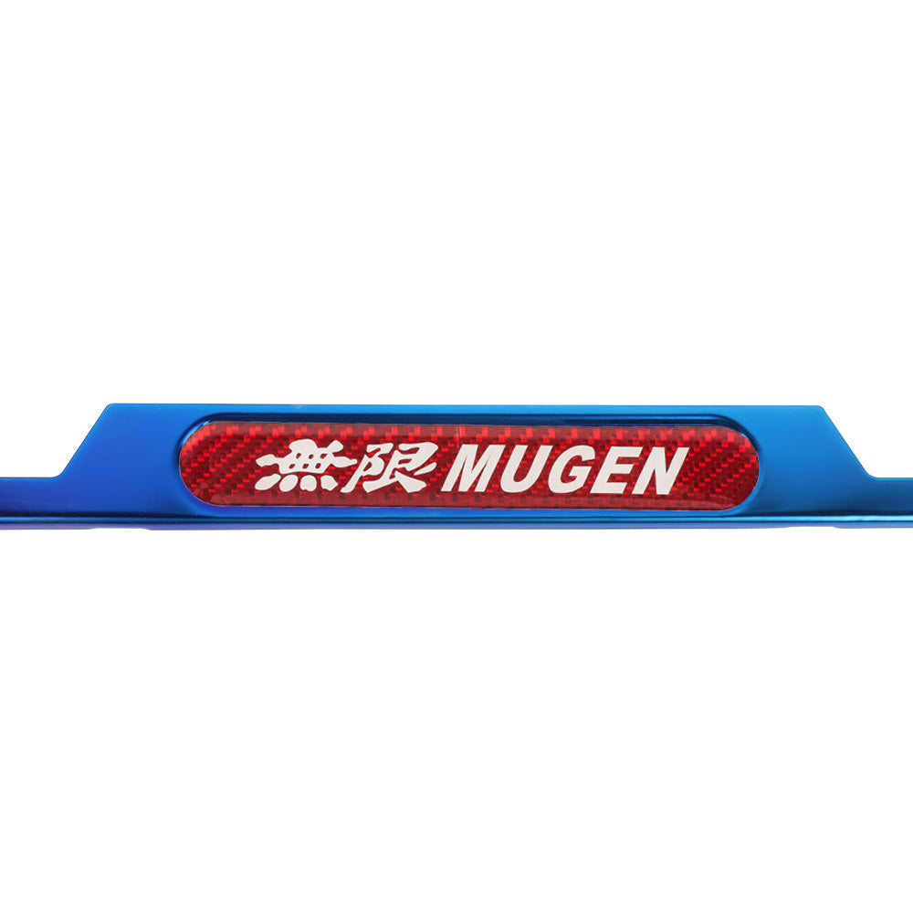 Brand New Universal 2PCS MUGEN Titanium Burnt Blue Metal License Plate Frame