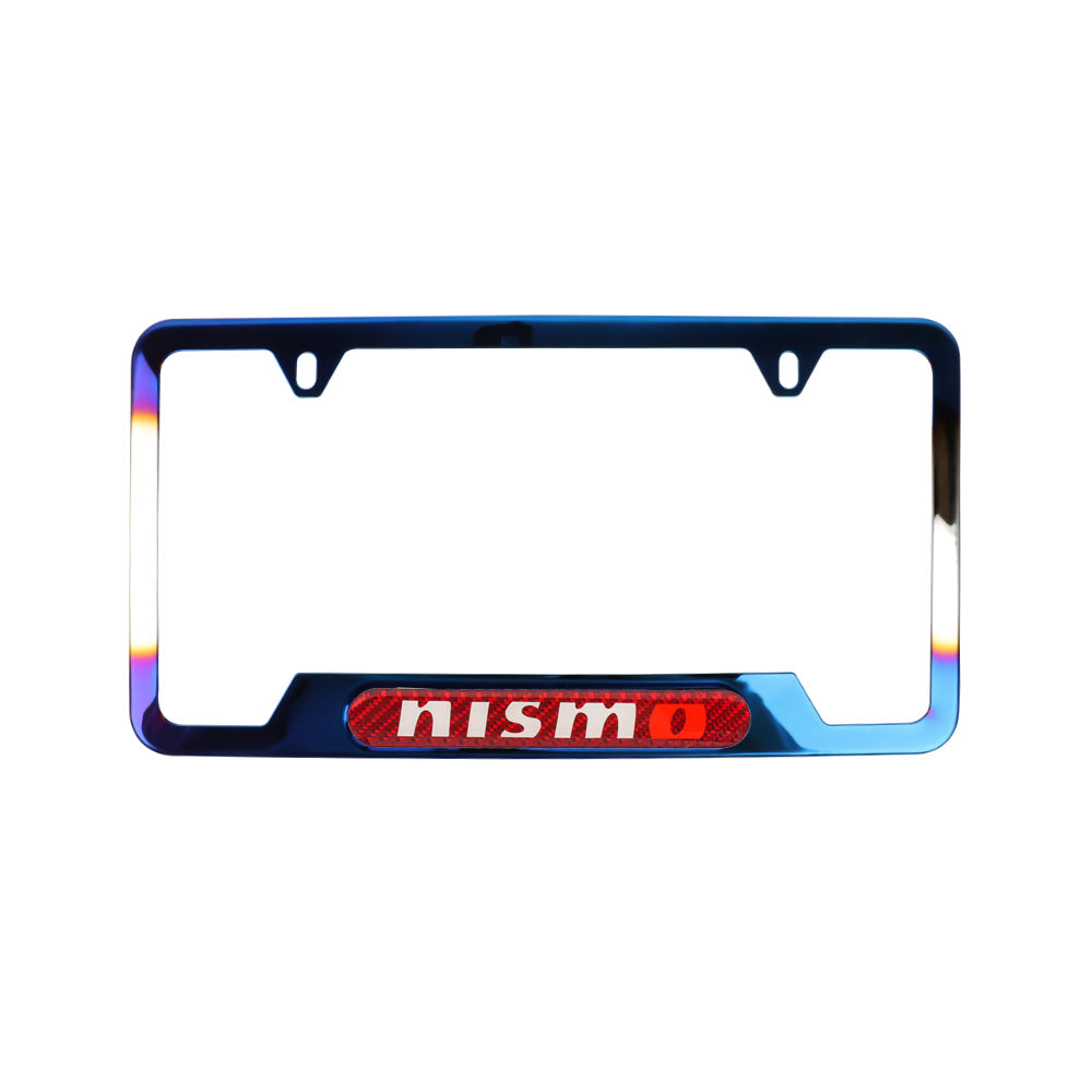 Brand New Universal 1PCS NISMO Titanium Burnt Blue Metal License Plate Frame