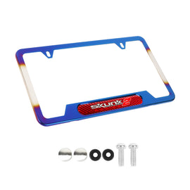 Brand New Universal 1PCS SKUNK2 Titanium Burnt Blue Metal License Plate Frame