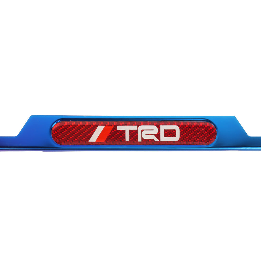 Brand New Universal 1PCS TRD Titanium Burnt Blue Metal License Plate Frame