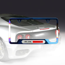 Load image into Gallery viewer, Brand New Universal 1PCS 5.0L COYOTE V8 Titanium Burnt Blue Metal License Plate Frame