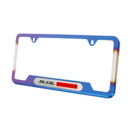 Brand New Universal 1PCS 5.0L COYOTE V8 Titanium Burnt Blue Metal License Plate Frame