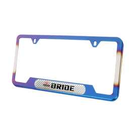 Brand New Universal 1PCS Bride Titanium Burnt Blue Metal License Plate Frame