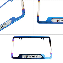 Brand New Universal 1PCS Buick Titanium Burnt Blue Metal License Plate Frame