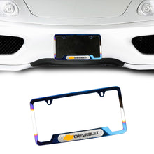 Load image into Gallery viewer, Brand New Universal 1PCS Chevrolet Titanium Burnt Blue Metal License Plate Frame