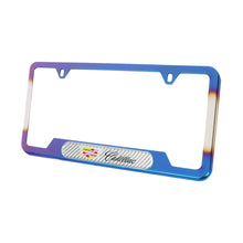 Load image into Gallery viewer, Brand New Universal 2PCS Cadillac Titanium Burnt Blue Metal License Plate Frame