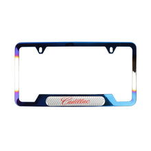Load image into Gallery viewer, Brand New Universal 2PCS Cadillac Titanium Burnt Blue Metal License Plate Frame