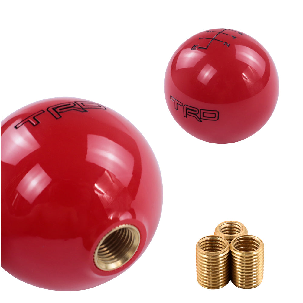 Brand New TRD Red Ball Round Shift knob 6 Speed For TOYOTA with M12 x 1.25 Adapter