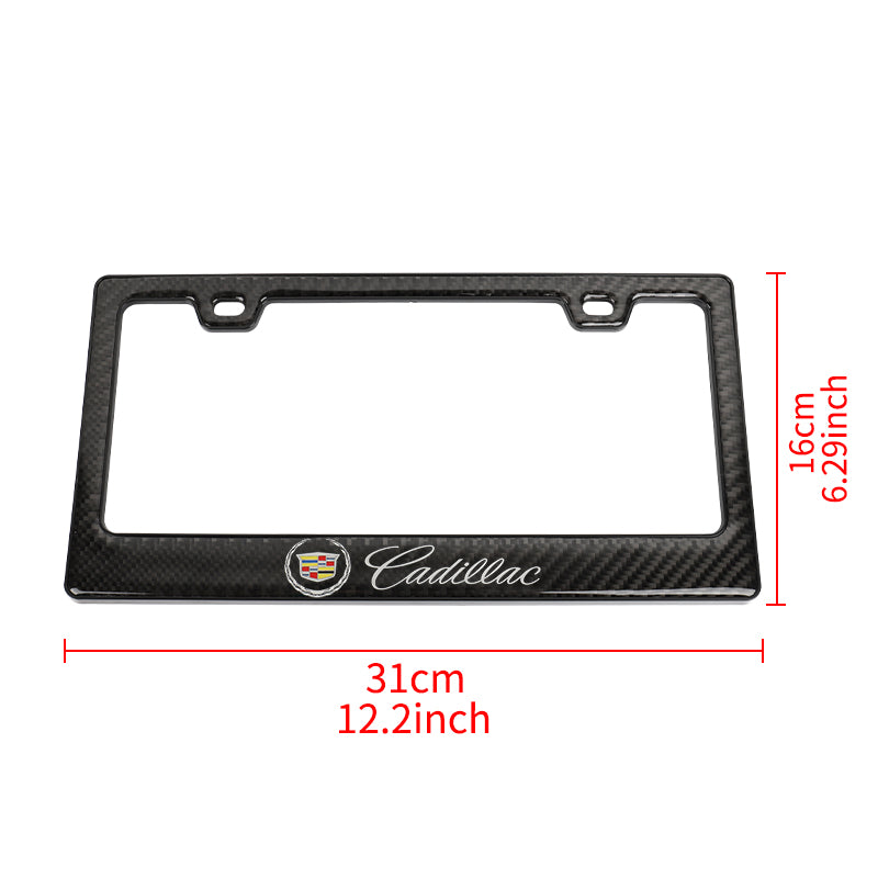 Brand New Universal 100% Real Carbon Fiber Cadillac License Plate Frame - 1PCS