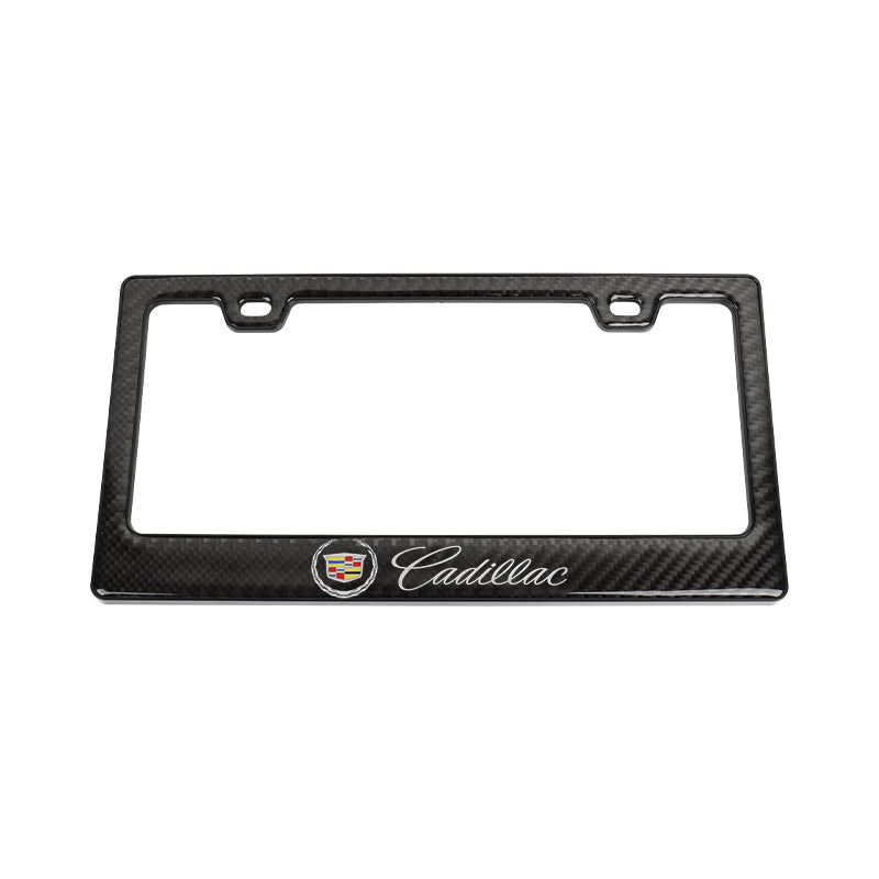 Brand New Universal 100% Real Carbon Fiber Cadillac License Plate Frame - 1PCS