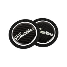 Load image into Gallery viewer, Brand New 2PCS CADILLAC Glows In The Dark Green Real Carbon Fiber Car Cup Holder Pad Water Cup Slot Non-Slip Mat Universal