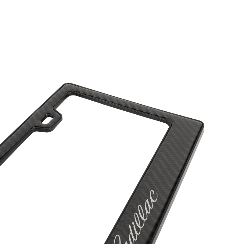 Brand New Universal 100% Real Carbon Fiber Cadillac License Plate Frame - 1PCS