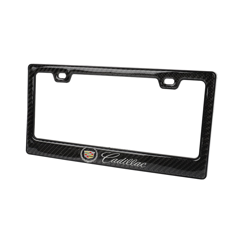 Brand New Universal 100% Real Carbon Fiber Cadillac License Plate Frame - 1PCS