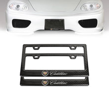 Load image into Gallery viewer, Brand New Universal 100% Real Carbon Fiber Cadillac License Plate Frame - 2PCS