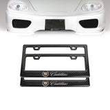 Brand New Universal 100% Real Carbon Fiber Cadillac License Plate Frame - 2PCS