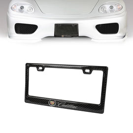 Brand New Universal 100% Real Carbon Fiber Cadillac License Plate Frame - 1PCS