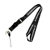 Brand New JDM Camaro Racing Black Double Sided Printed NYLON Lanyard Neck Strap Keychain Quick Release